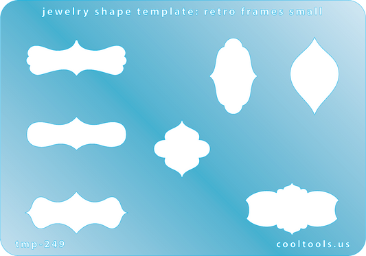 blue plastic Jewelry Shape Template - Retro Frames Small