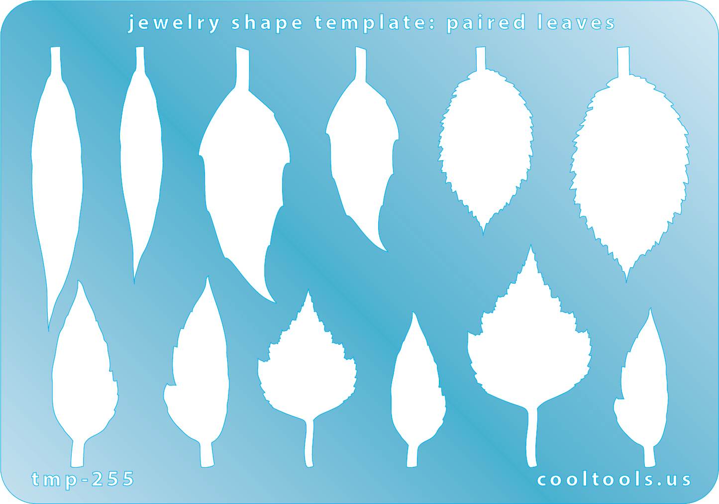 blue plastic Jewelry Shape Template - Paired Leaves