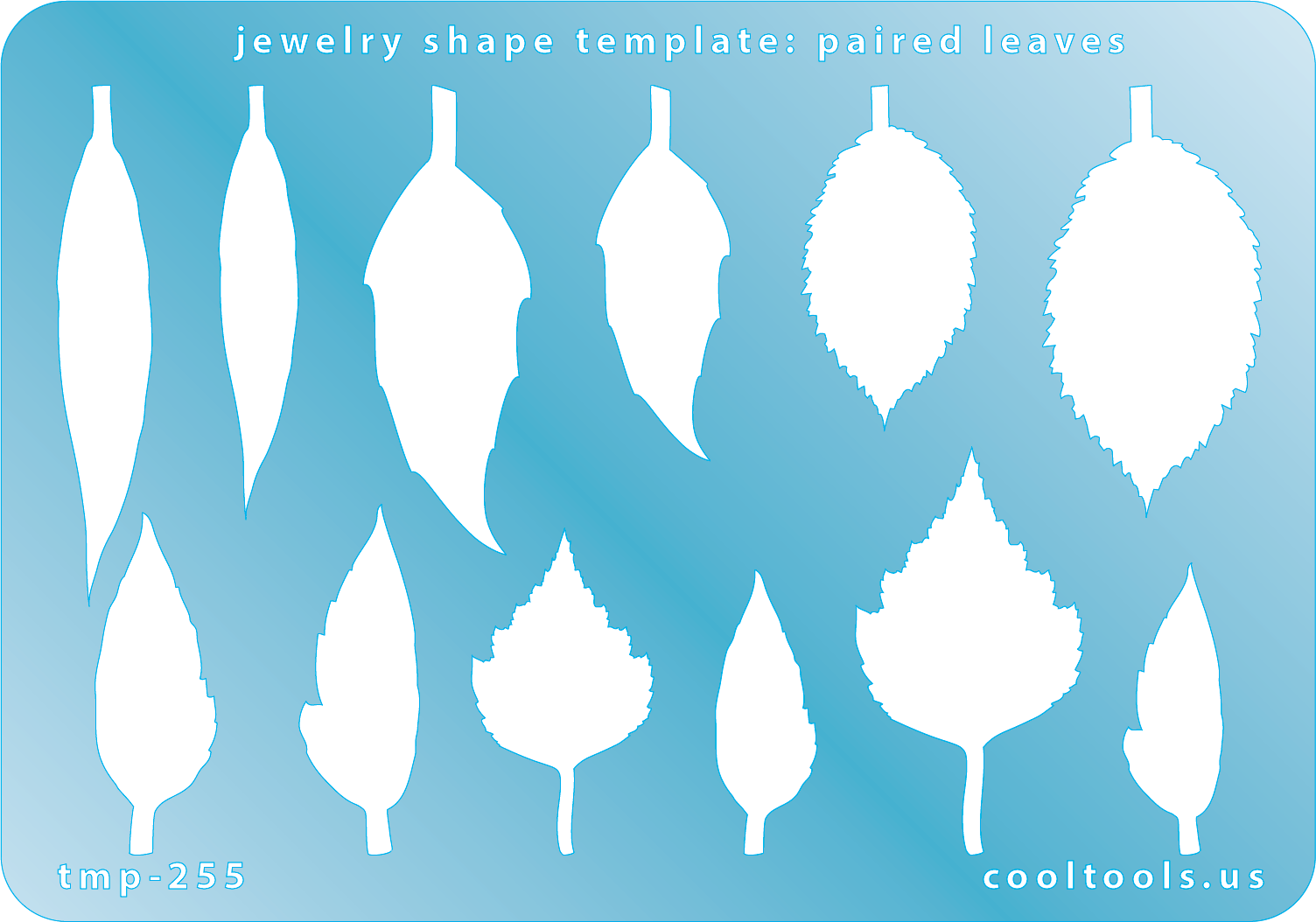 blue plastic Jewelry Shape Template - Paired Leaves