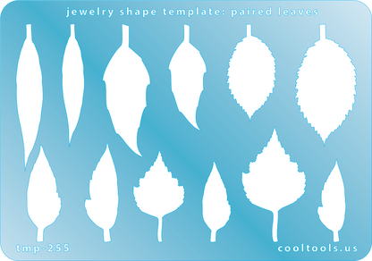 blue plastic Jewelry Shape Template - Paired Leaves