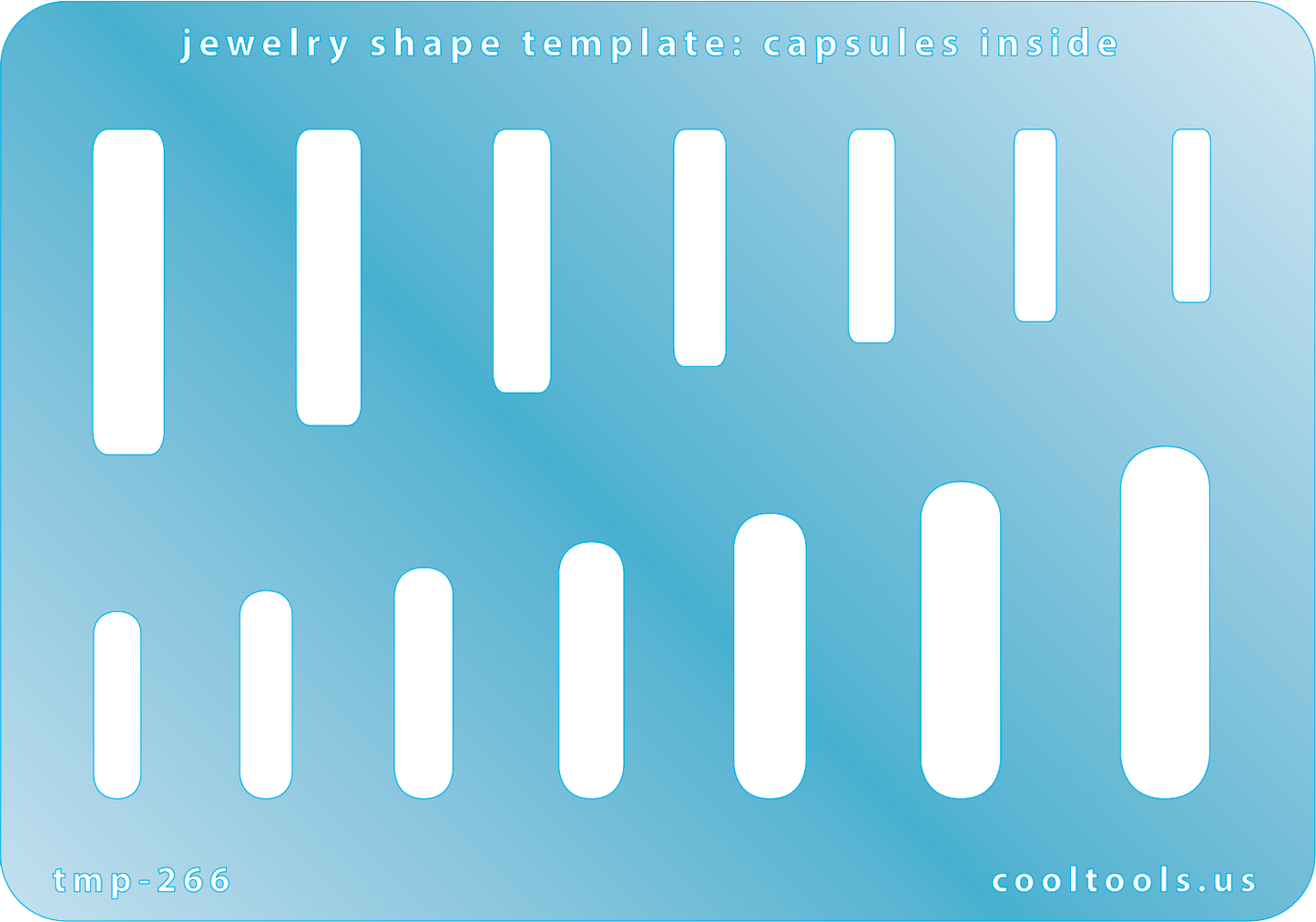 blue plastic Jewelry Shape Template - Capsules Inside