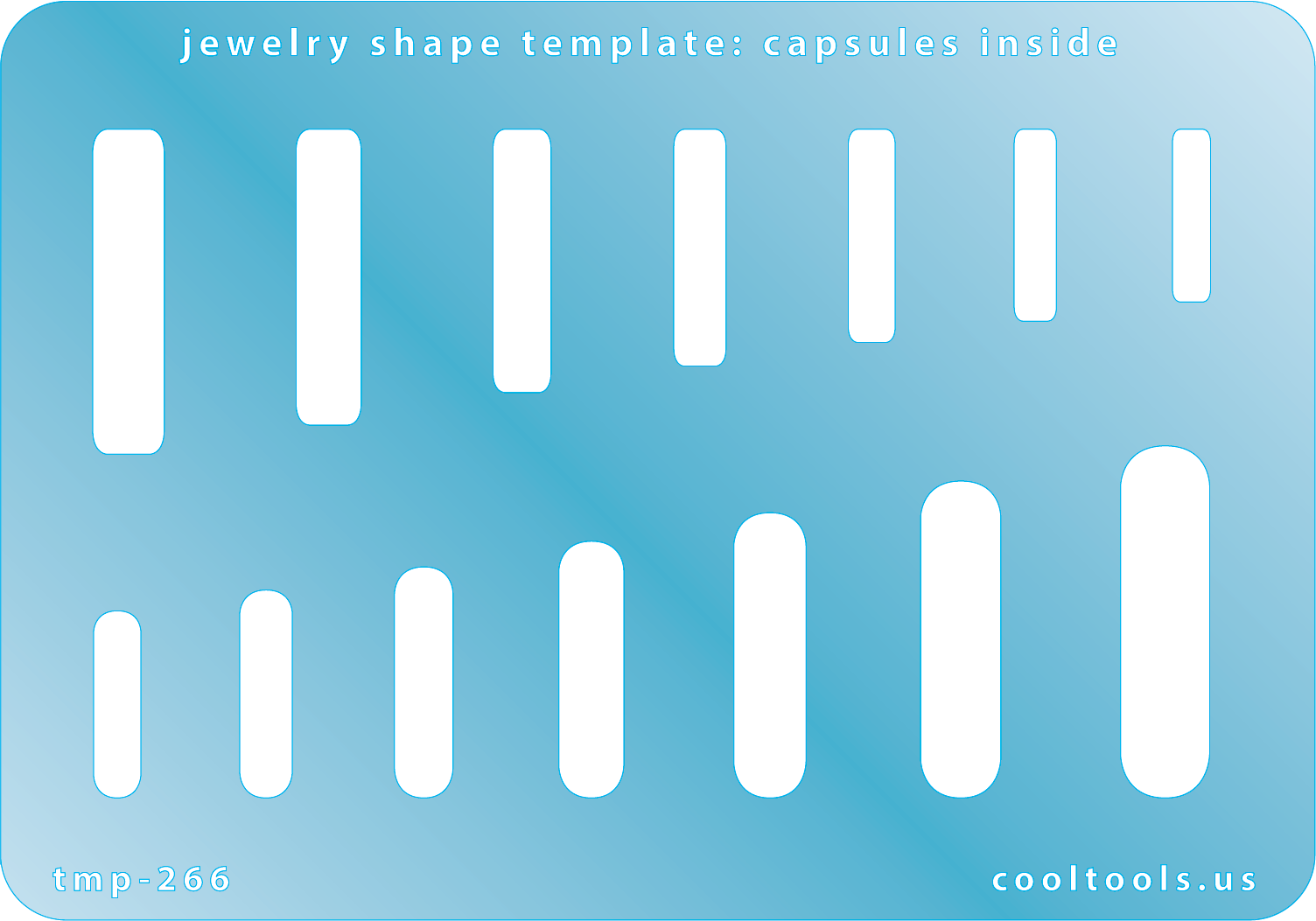 blue plastic Jewelry Shape Template - Capsules Inside