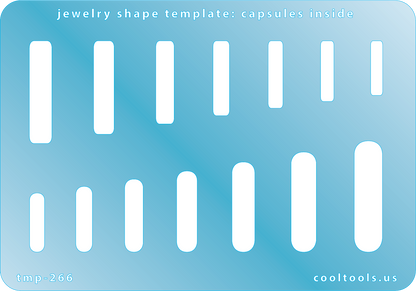 blue plastic Jewelry Shape Template - Capsules Inside