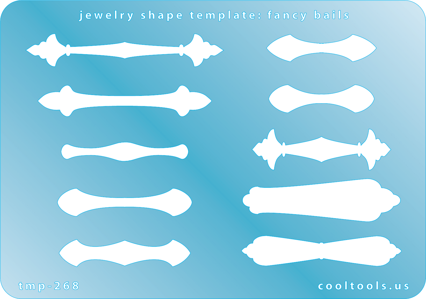 blue plastic Jewelry Shape Template - Fancy Bails