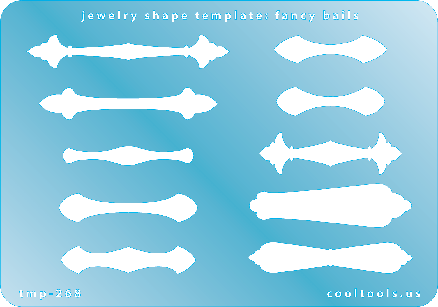 blue plastic Jewelry Shape Template - Fancy Bails