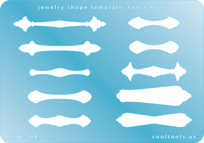 blue plastic Jewelry Shape Template - Fancy Bails