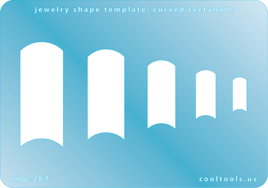 blue plastic Jewelry Shape Template - Curved Rectangle