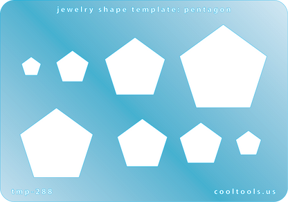 blue plastic Jewelry Shape Template - Pentagon 