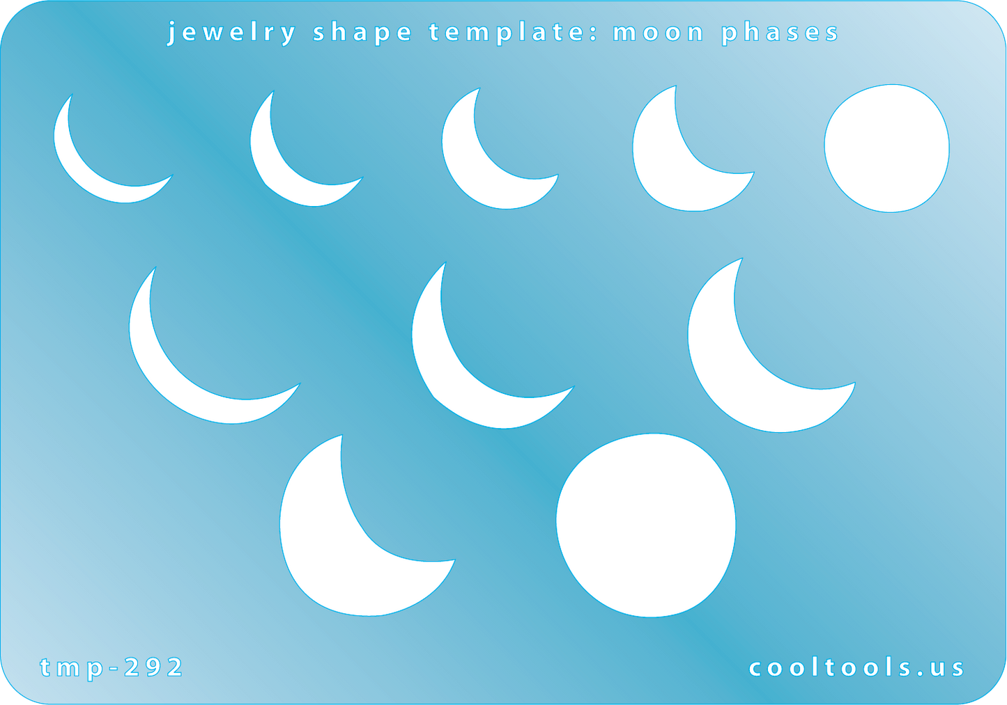 plastic Jewelry Shape Template - Moon Phases