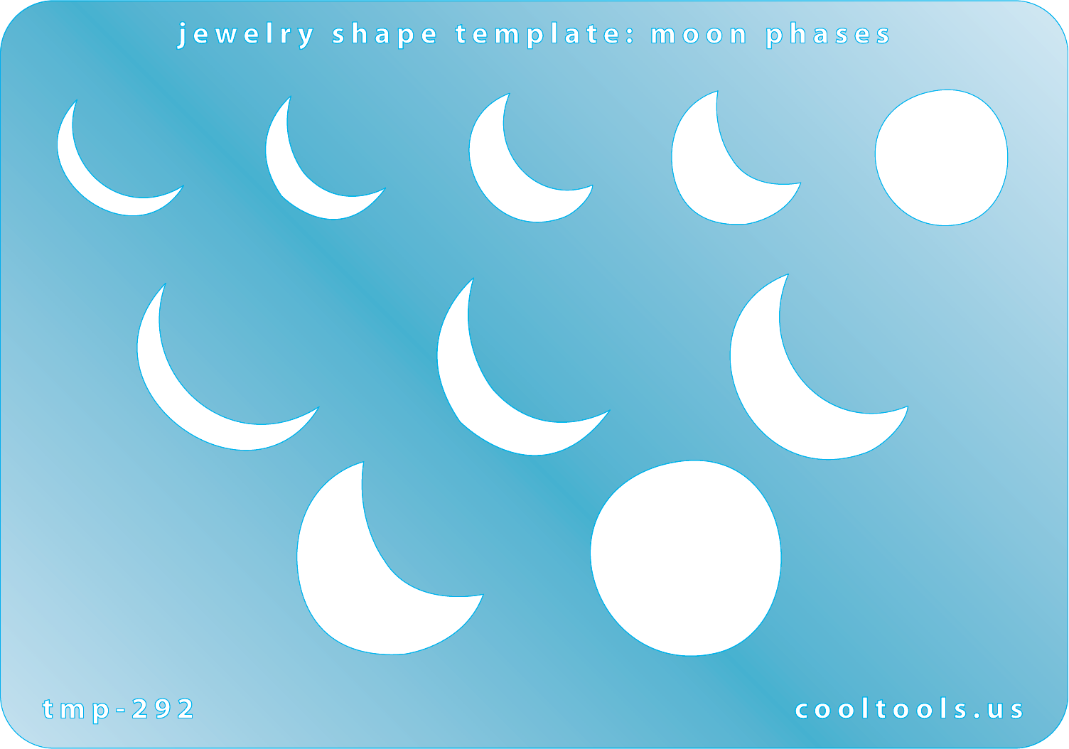 plastic Jewelry Shape Template - Moon Phases