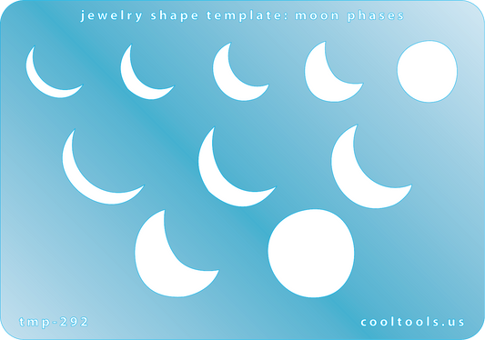 plastic Jewelry Shape Template - Moon Phases