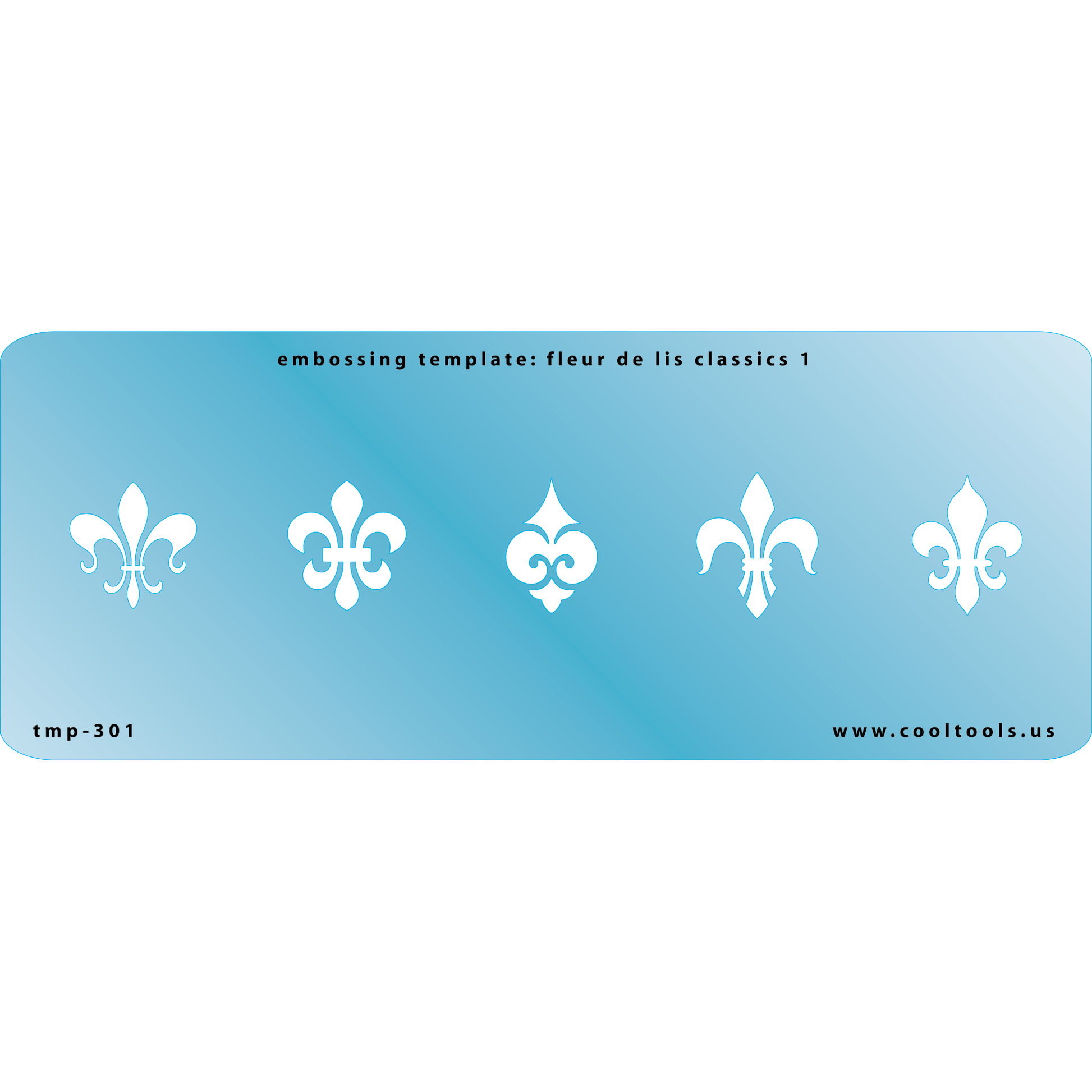 Blue Plastic Embossing Template - Fleur de Lis Classics 1