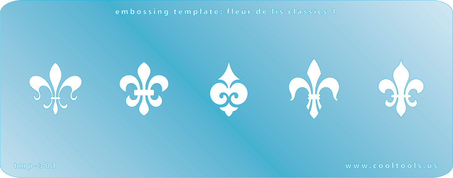 Blue Plastic Embossing Template - Fleur de Lis Classics 1