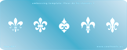 Blue Plastic Embossing Template - Fleur de Lis Classics 1