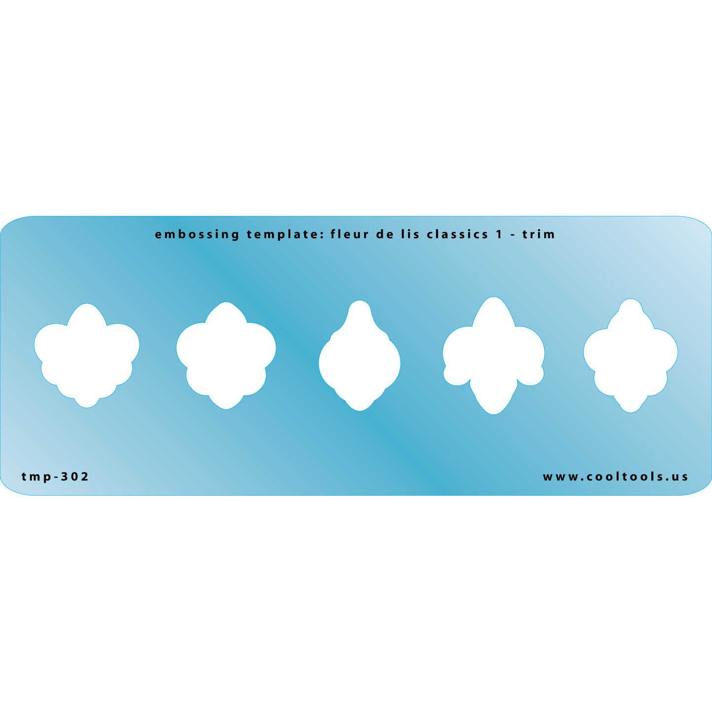 Blue Plastic Embossing Template - Fleur de Lis Classics 1 - Trim