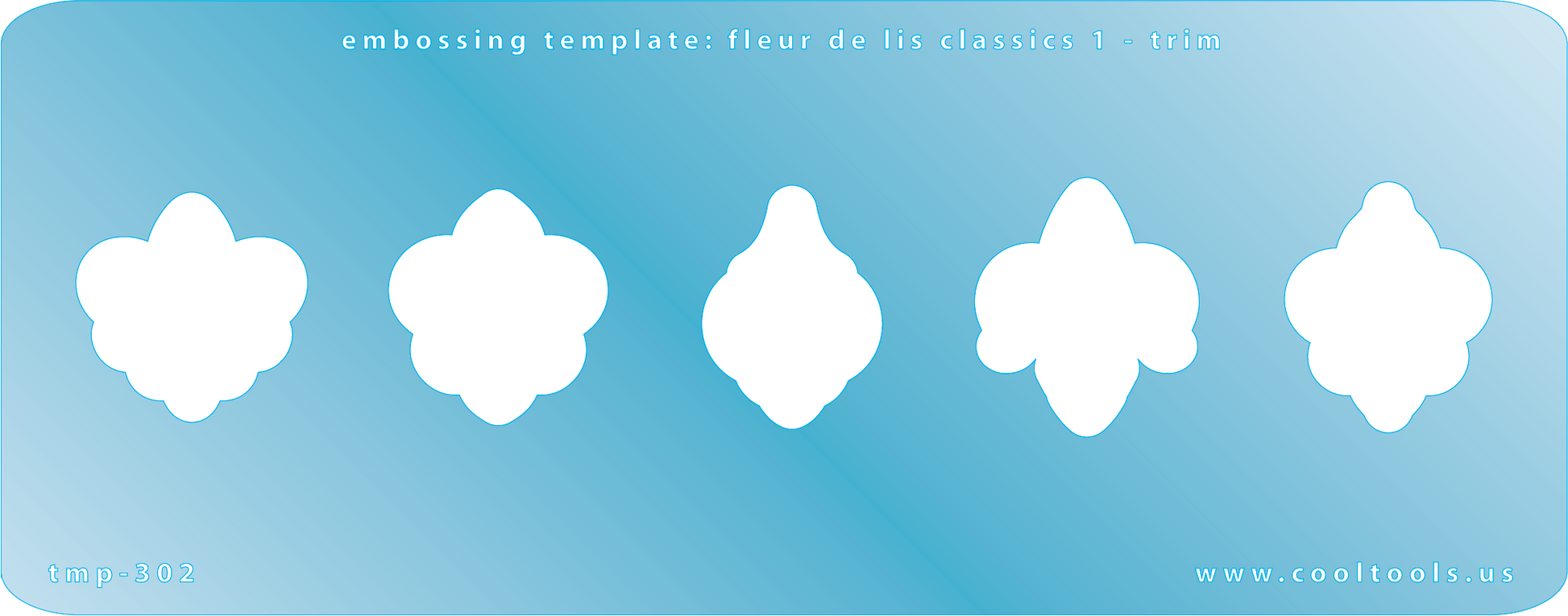 Blue Plastic Embossing Template - Fleur de Lis Classics 1 - Trim