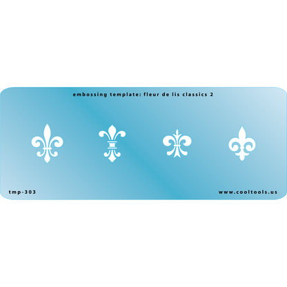 Blue Plastic Embossing Template - Fleur de Lis Classics 2