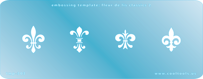 Blue Plastic Embossing Template - Fleur de Lis Classics 2