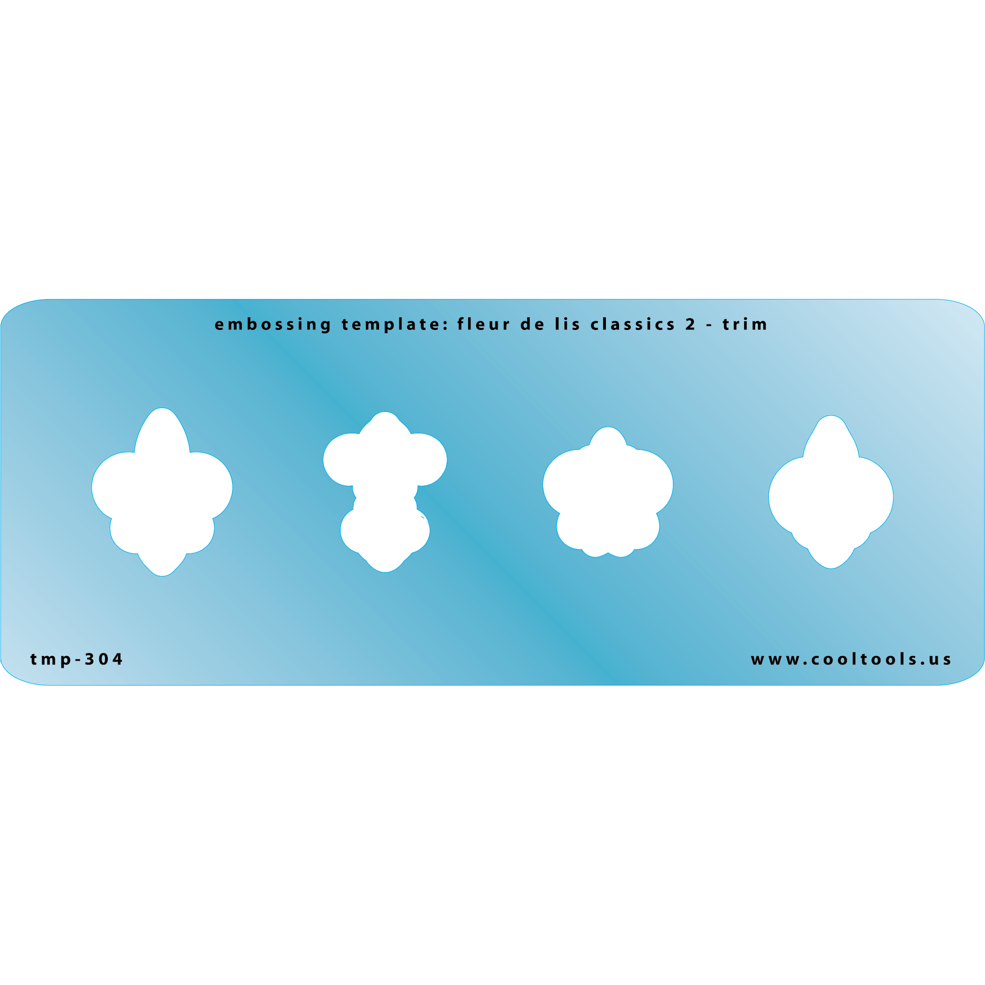 Blue Plastic Embossing Template - Fleur de Lis Classics 2 - Trim