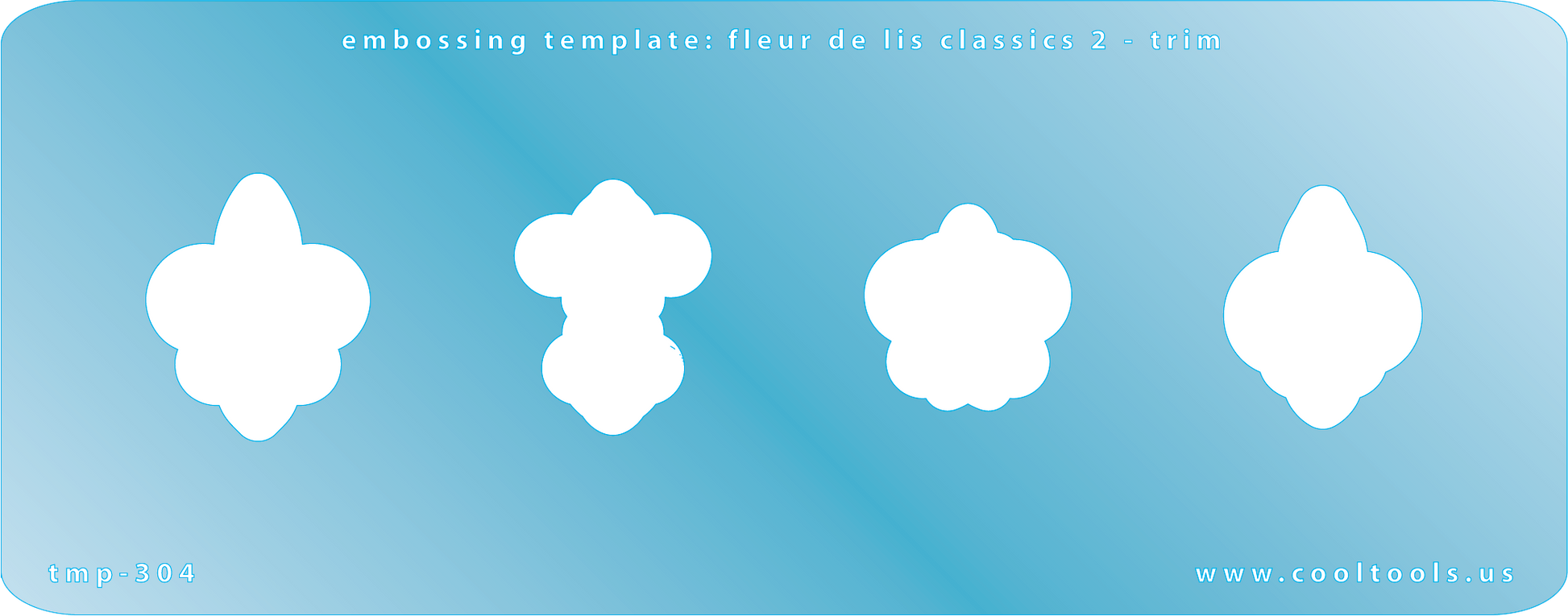 Blue Plastic Embossing Template - Fleur de Lis Classics 2 - Trim