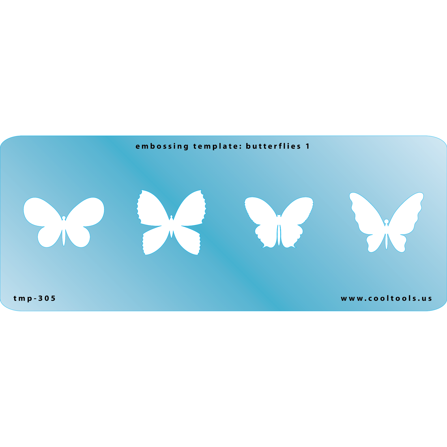 Blue Plastic Embossing Template - Butterflies 1