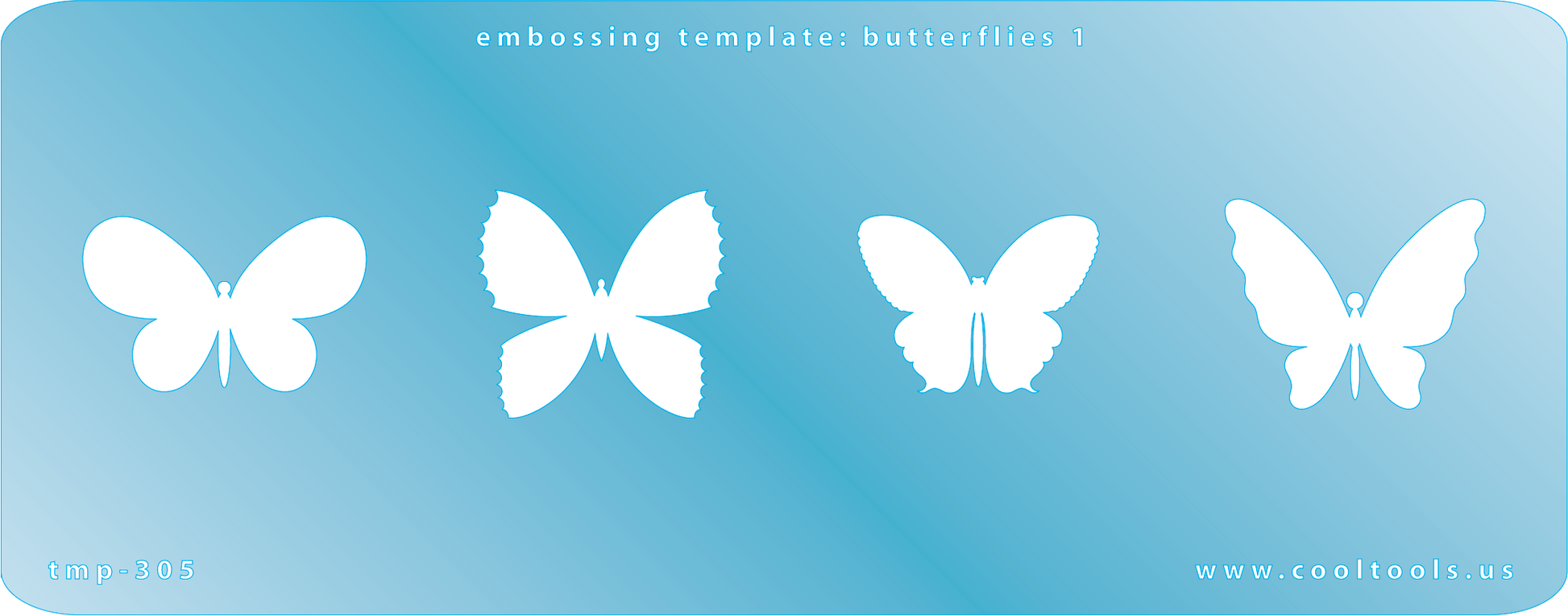 Blue Plastic Embossing Template - Butterflies 1