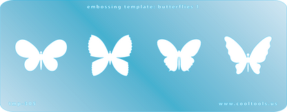 Blue Plastic Embossing Template - Butterflies 1