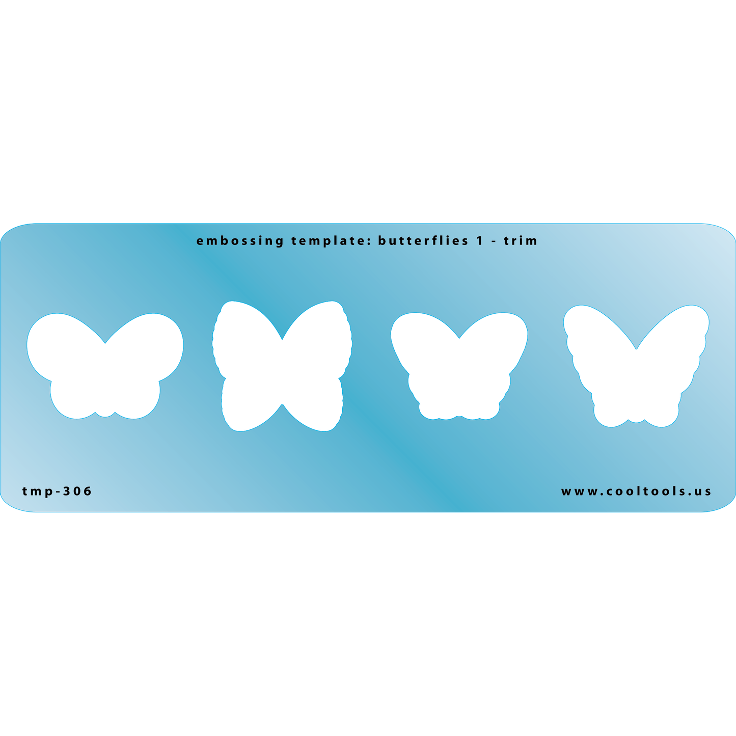 Blue Plastic Embossing Template - Butterflies 1 - Trim