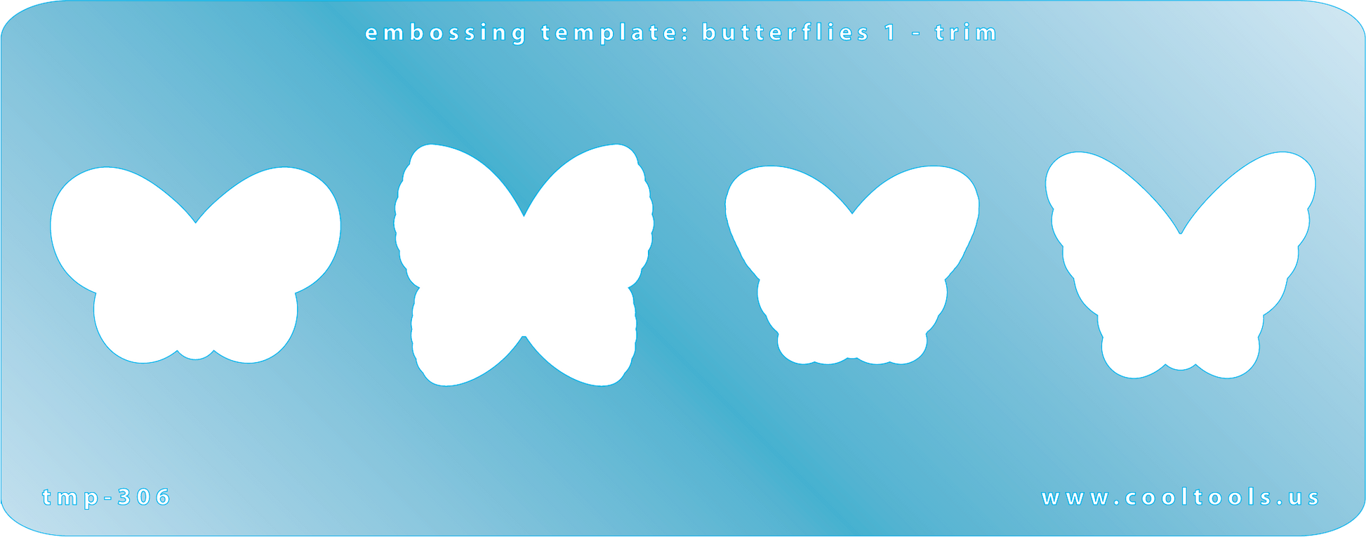 Blue Plastic Embossing Template - Butterflies 1 - Trim