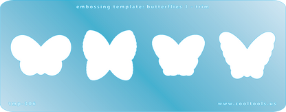 Blue Plastic Embossing Template - Butterflies 1 - Trim