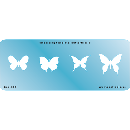 Blue Plastic Embossing Template - Butterflies 2