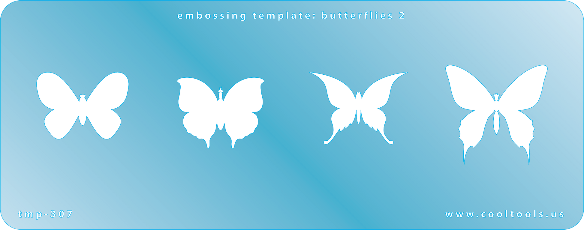 Blue Plastic Embossing Template - Butterflies 2