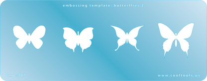 Blue Plastic Embossing Template - Butterflies 2