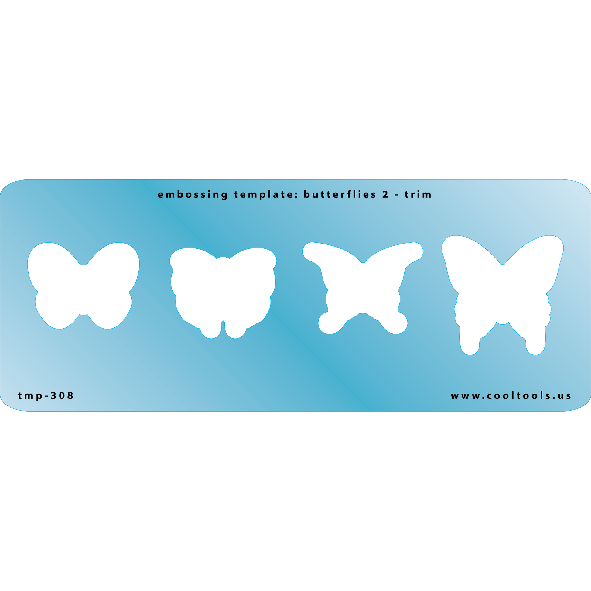 Blue Plastic Embossing Template - Butterflies 2 - Trim