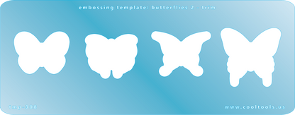 Blue Plastic Embossing Template - Butterflies 2 - Trim