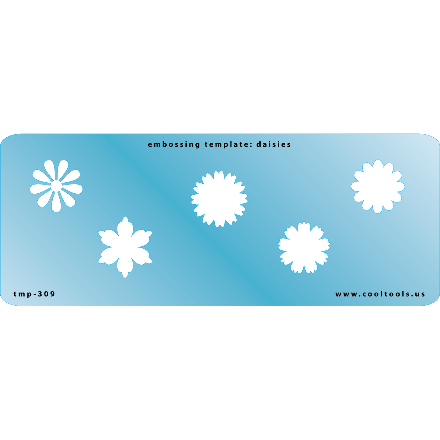 Blue Plastic Embossing Template - Daisies