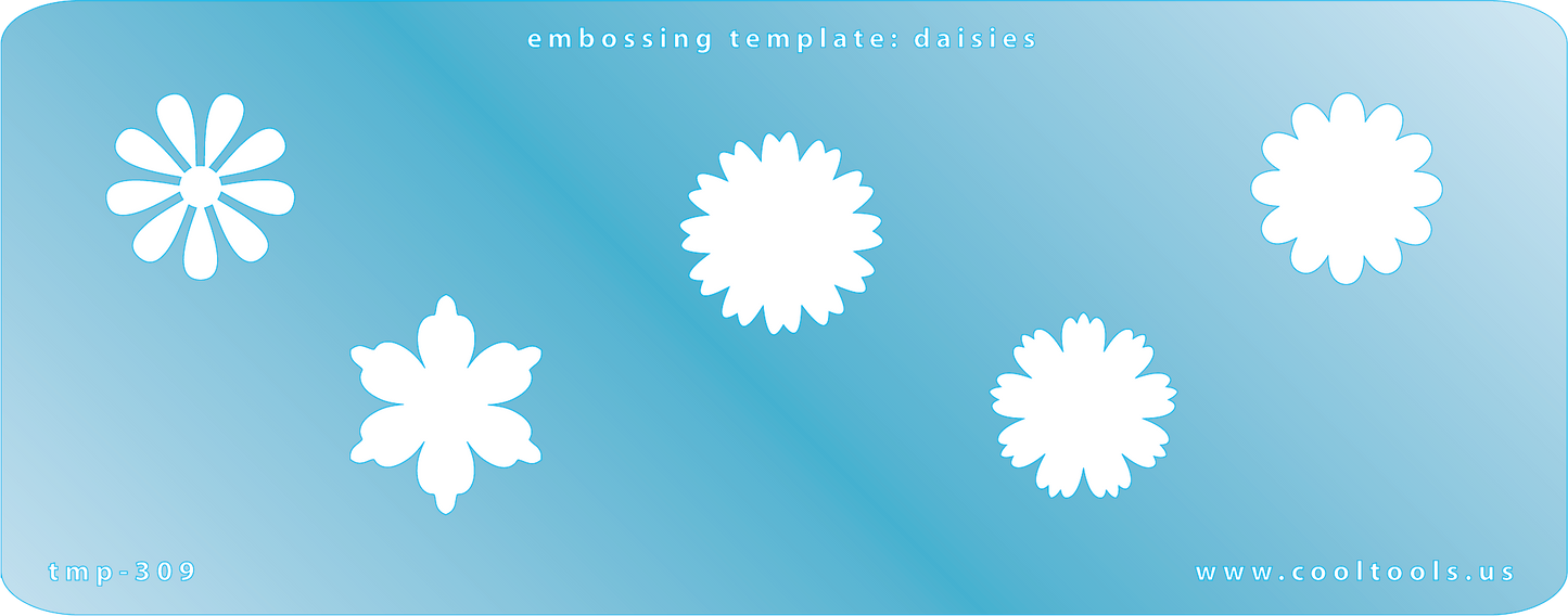 Blue Plastic Embossing Template - Daisies