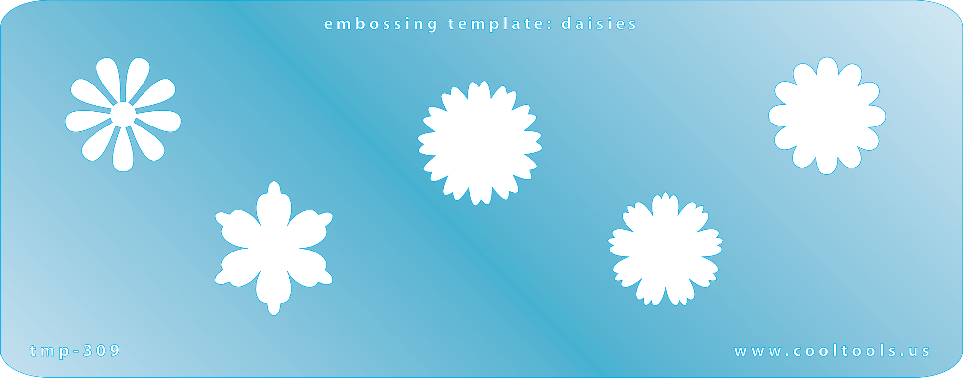Blue Plastic Embossing Template - Daisies