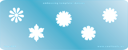 Blue Plastic Embossing Template - Daisies