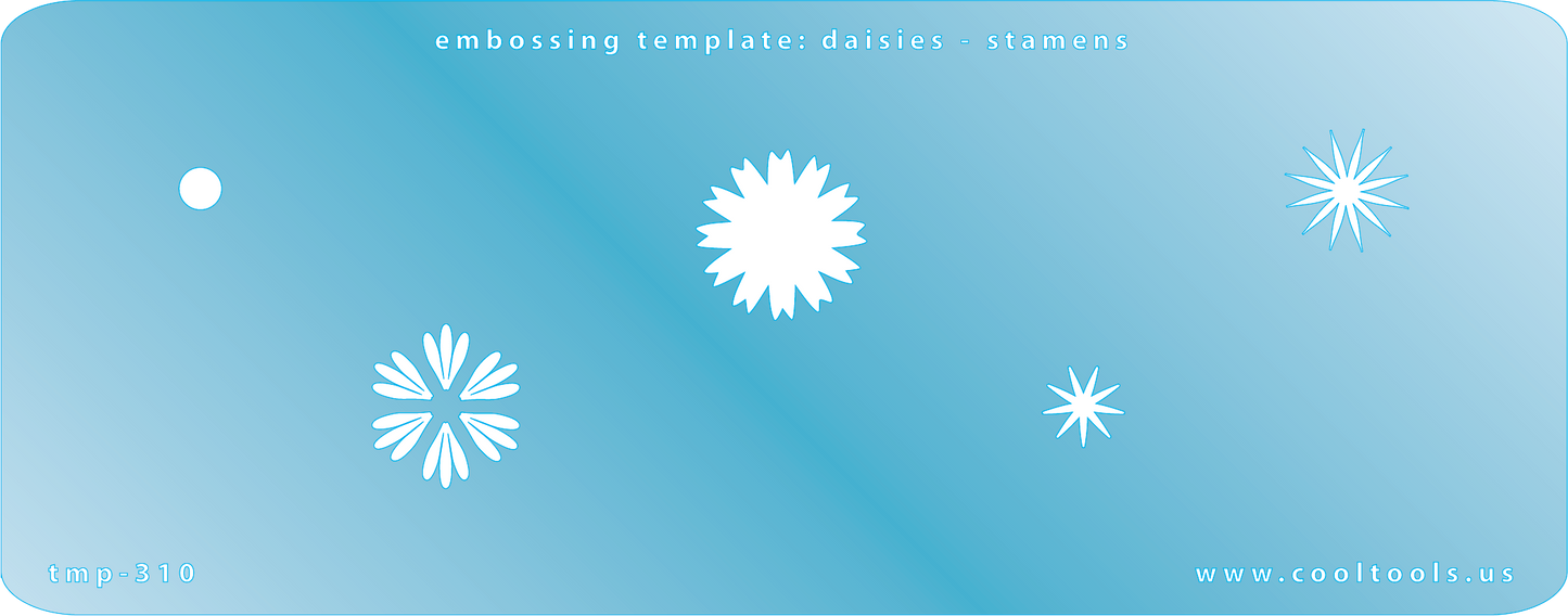 Blue Plastic Embossing Template - Daisies - Stamens