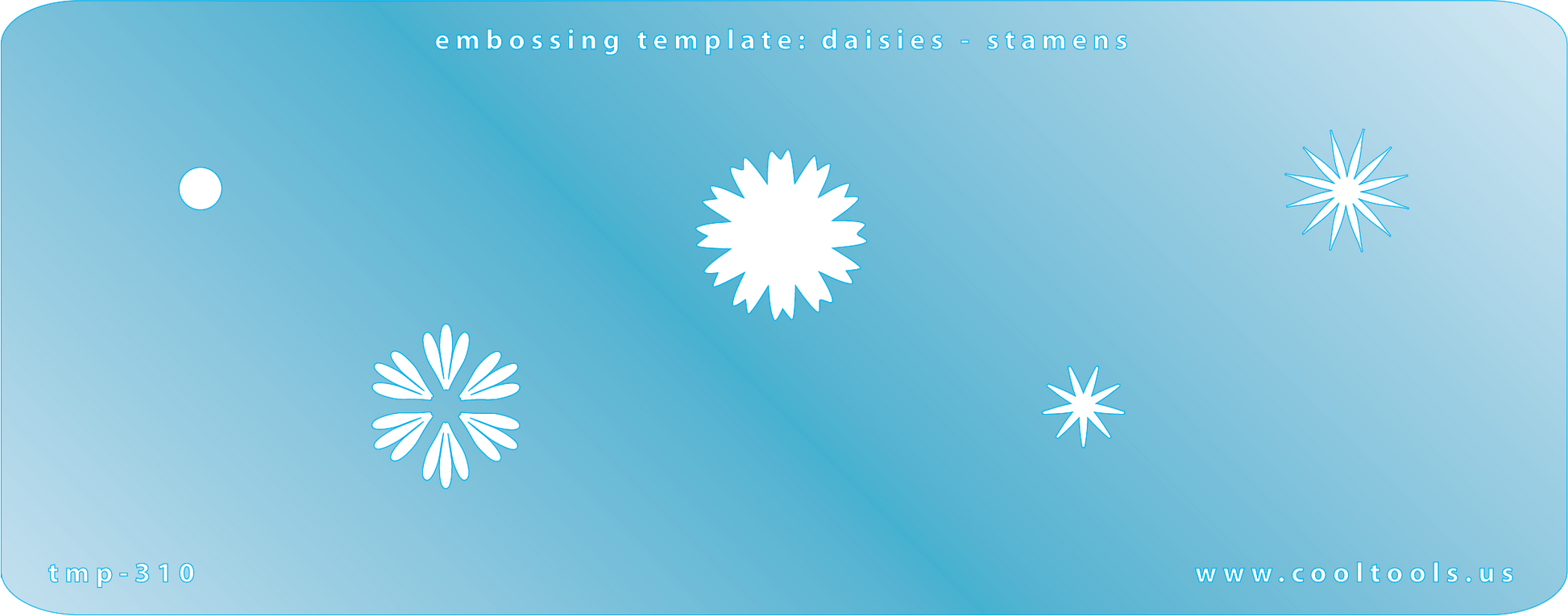 Blue Plastic Embossing Template - Daisies - Stamens