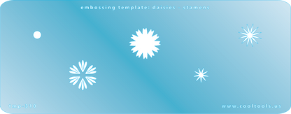 Blue Plastic Embossing Template - Daisies - Stamens