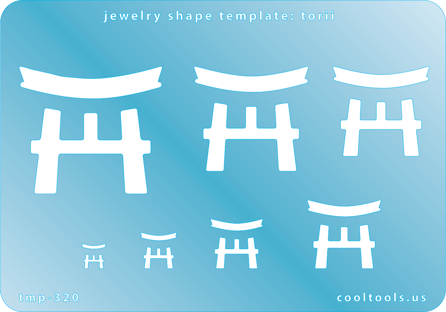 Blue plastic Jewelry Shape Template - Torii Our special surface makes it easy to find these templates on your workbench, but allows clarity for positioning. Includes 7 shapes. Sizes are from 6.5mm to 35mm tall.