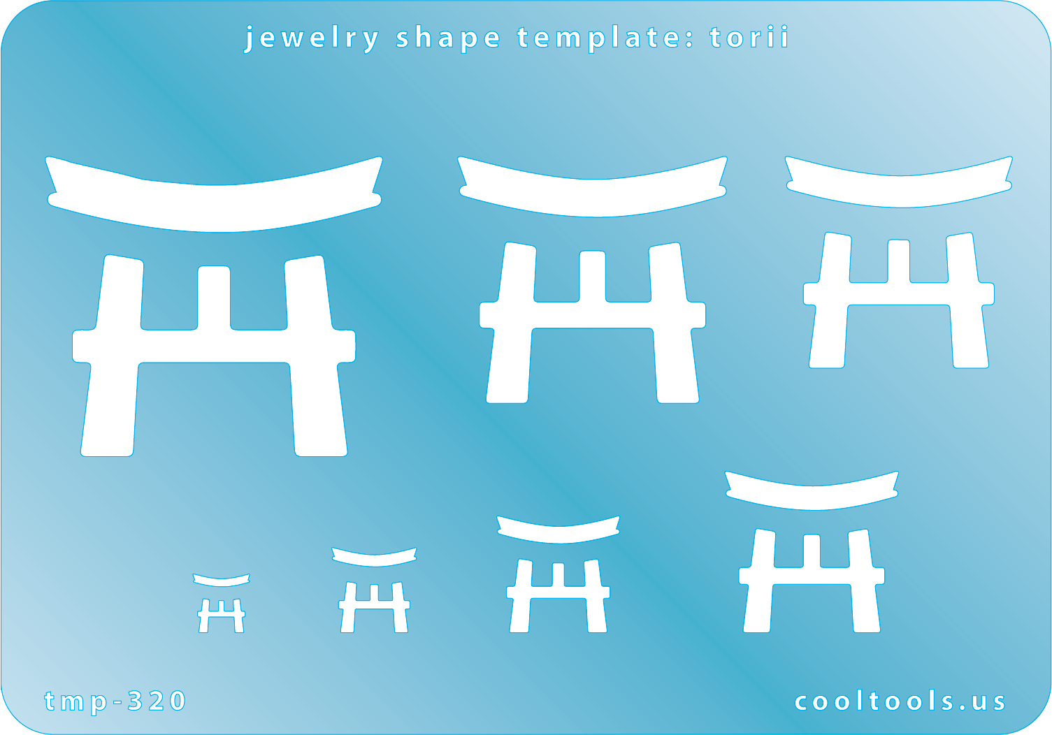 Blue plastic Jewelry Shape Template - Torii Our special surface makes it easy to find these templates on your workbench, but allows clarity for positioning. Includes 7 shapes. Sizes are from 6.5mm to 35mm tall.