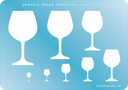 Blue plastic Jewelry Shape Template - Wine Glass Our special surface makes it easy to find these templates on your workbench, but allows clarity for positioning. Includes 8 shapes. Sizes are from 8.5mm to 53.5mm.