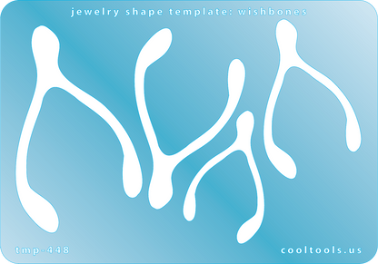 Jewelry Shape Template - Wishbones 4 wishbone shapes. Sizes are from 42.5mm to 70mm  Our special surface makes it easy to find these templates on your workbench, but allows clarity for positioning.