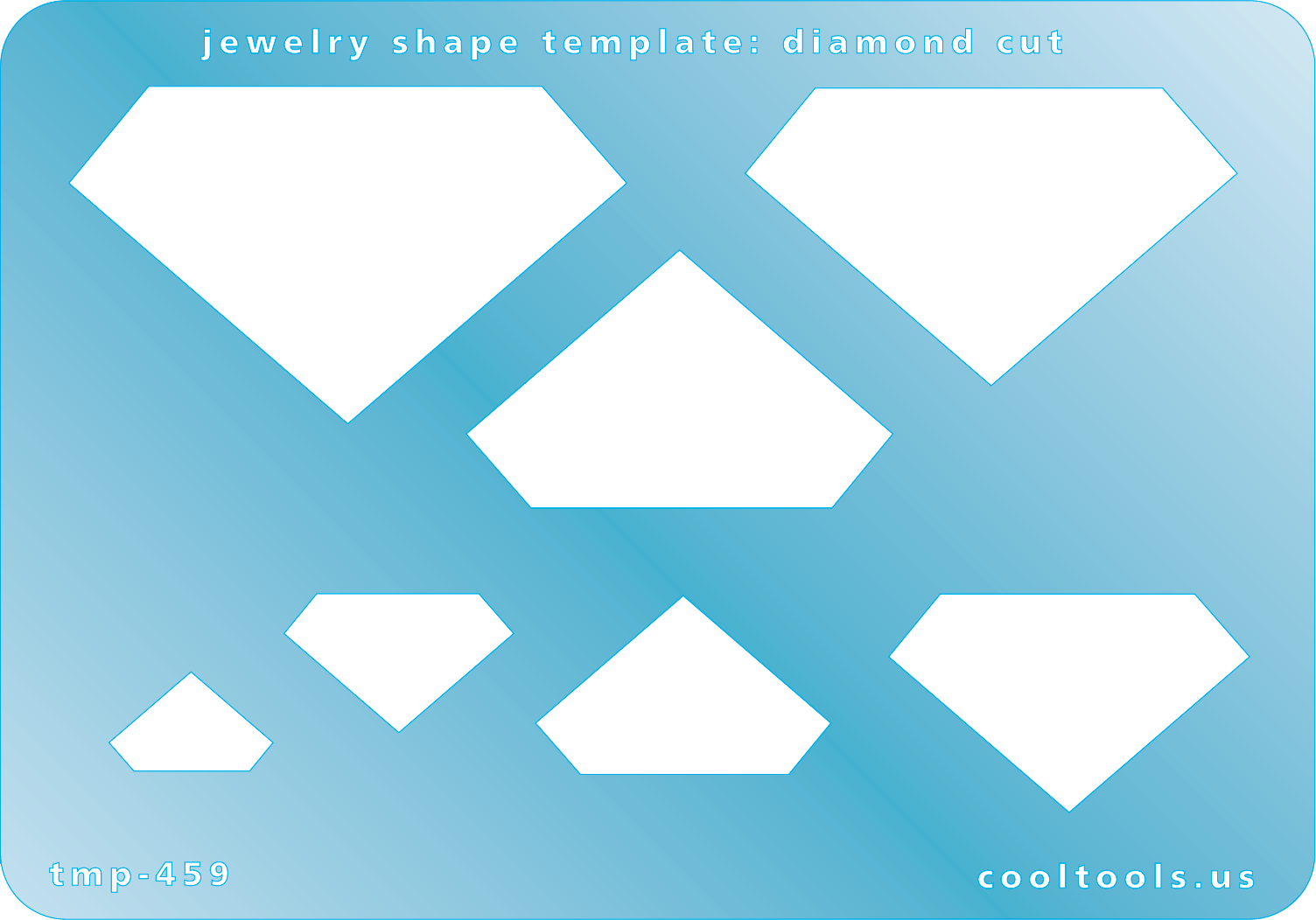 Blue plastic Jewelry Shape Template - Diamond Cut Our special surface makes it easy to find these templates on your workbench, but allows clarity for positioning. 7 sizes to choose from