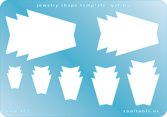 Blue plastic Jewelry Shape Template - Gatsby Our special surface makes it easy to find these templates on your workbench, but allows clarity for positioning. Includes 7 shapes. Sizes are from 13m to 39mm.
