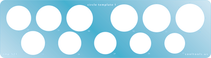 Blue plastic Jewelry Shape Template - Circle 1 Our special surface makes it easy to find these templates on your workbench, but allows clarity for positioning. Includes
