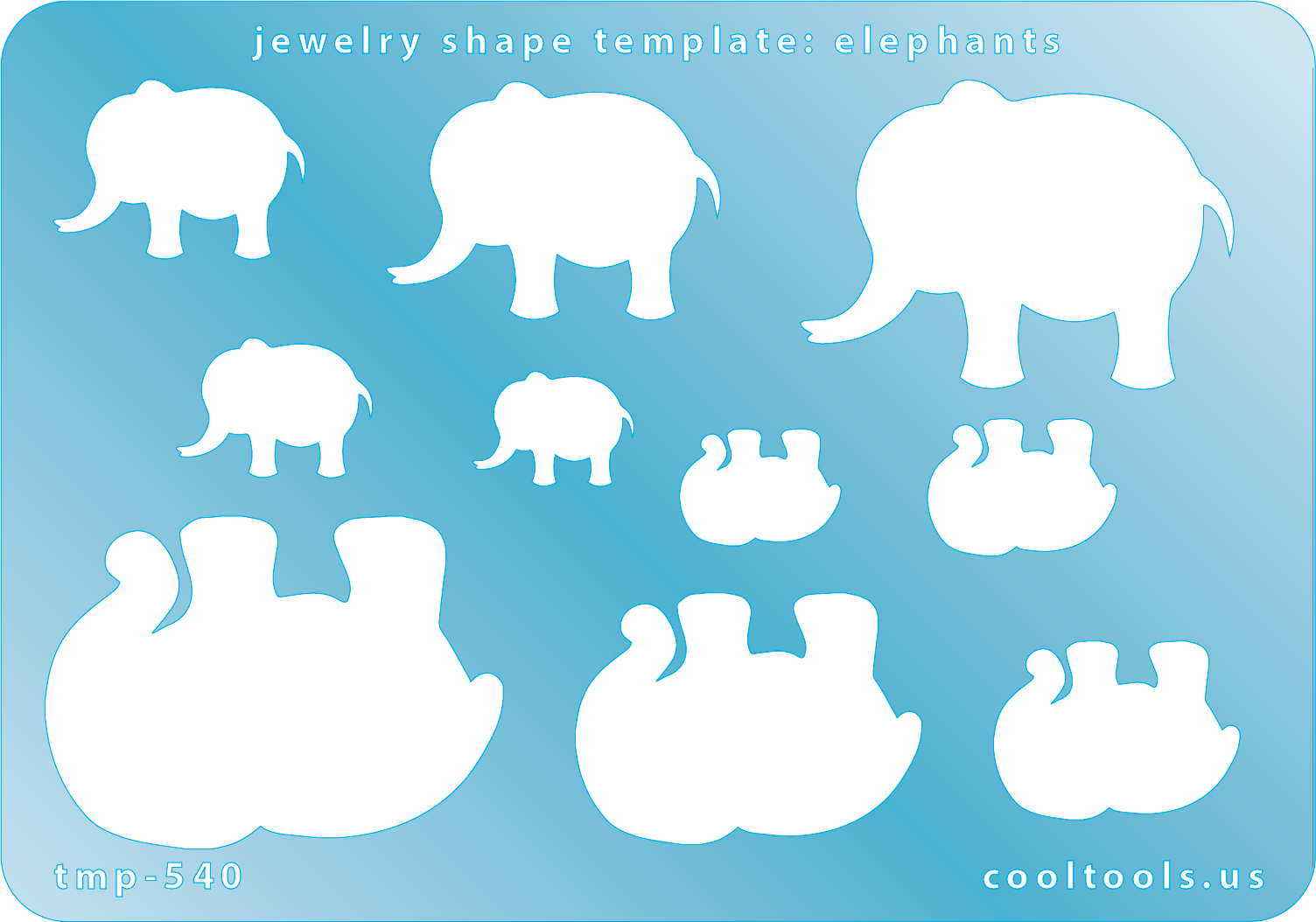 Jewelry Shape Template - Elephants